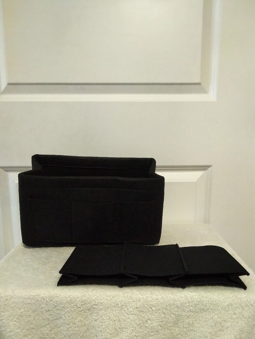 BRAND NEW Black Felt Purse Organizer Insert with Removable Dividers
